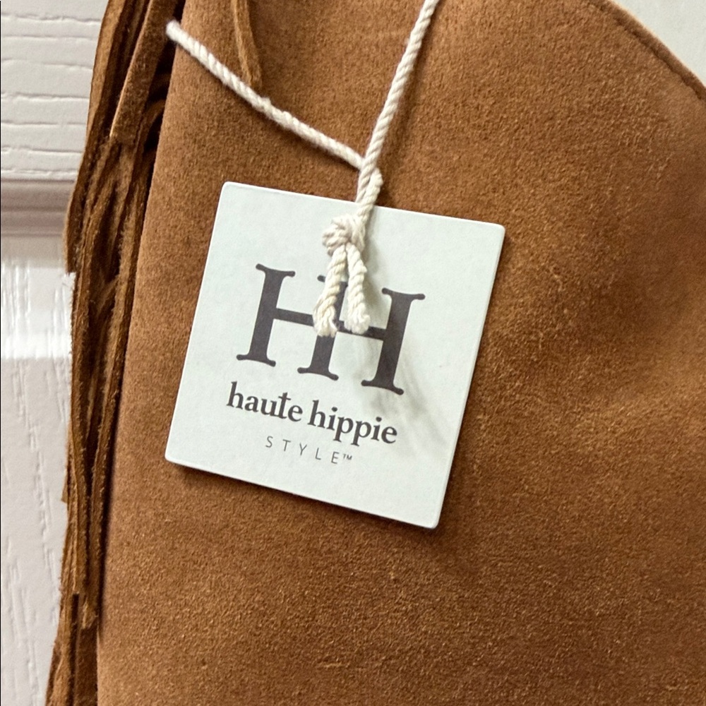Haute Hippie Tan Suede Hobo Bag with Fringe - Picture 7 of 9